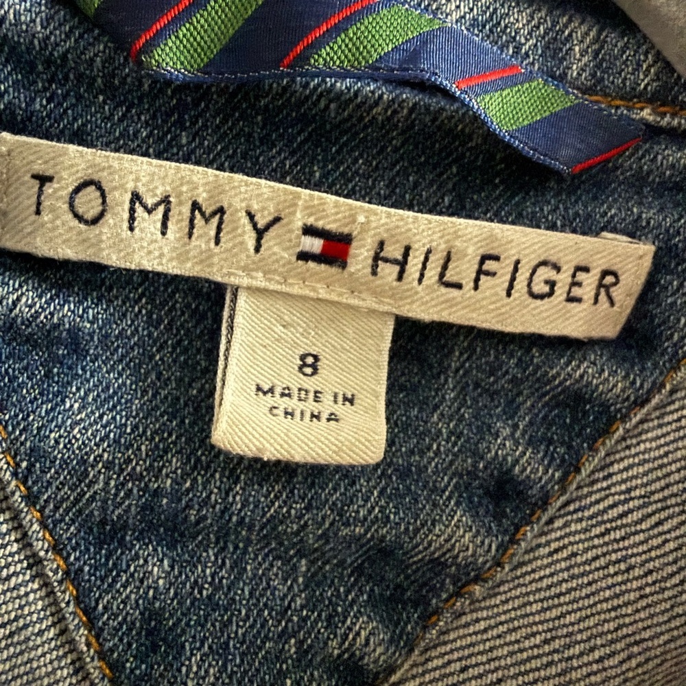 Tommy Hilfiger Women's Denim Jean Jacket Blazer Gold Buttons Sz 8 - Picture 4 of 9